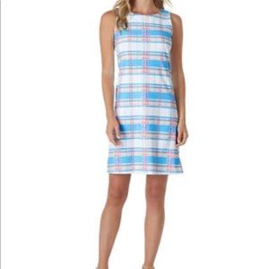 Jude Connolly Beth Dress Summer Plaid Aqua size XL NWT